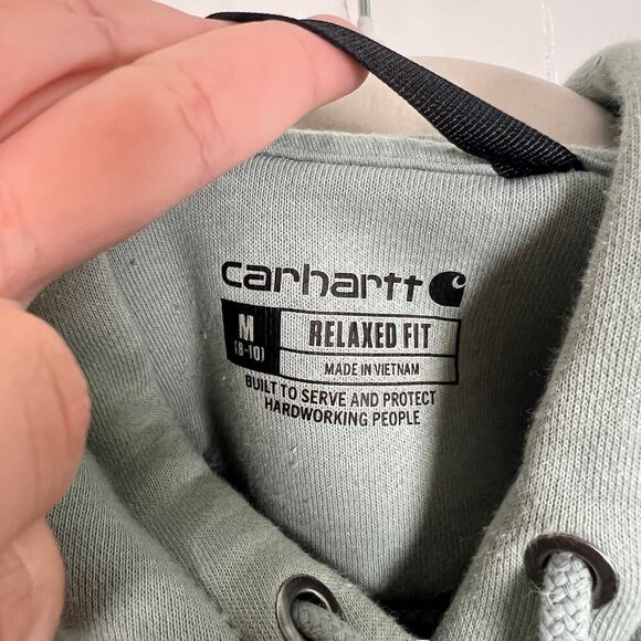Carhartt Women's Relaxed Fit Midweight Logo Sleeve Graphic Sweatshirt Sz M - Picture 8 of 13